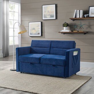 Bella Depot Loveseats Sofa Bed with Pull-out Bed Adjutsable Back and Two Arm Pocket