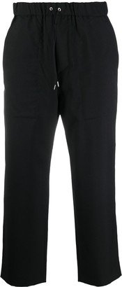 High-Rise Drawstring Cropped Trousers