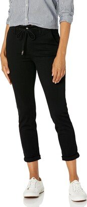 Women's Christy Pant high Rise Tapered Cuffed Above The Ankle in Black Shadow