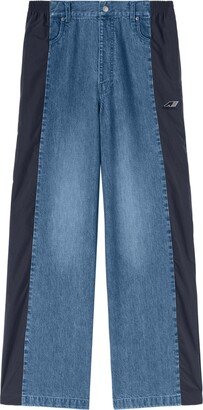 Wide-Leg Denim Trousers-AA