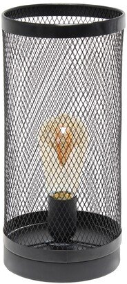 Simple Designs Mesh Cylindrical Steel Table Lamp