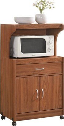 Hodedah Import Microwave Kitchen Cart in Cherry - Hodedah