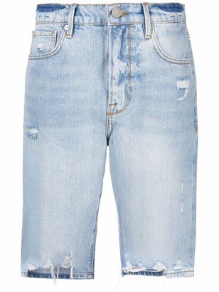 Knee-Length Denim Shorts-AD