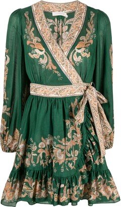 Green Devi Wrap Mini Dress