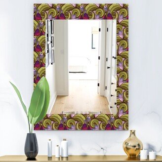 Designart 'Floral Pattern, Paisley Garden Style' Bohemian and Eclectic Mirror - Modern Printed Wall Mirror