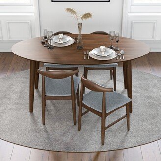 Ashcroft Kennis Modern Solid Wood Walnut Dining Table and 4 Chairs Set