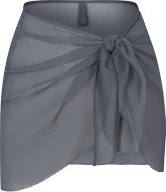 SILK CHIFFON COVER UPS Silk Chiffon Cover Up Wrap Skirt | Gunmetal