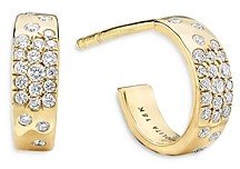 18K Yellow Gold Stardurst Mini Huggie Hoop Earrings with Diamonds