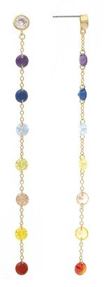 18K Plated Crystal Chain Earrings