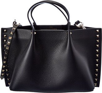 Rockstud Grainy Leather Tote