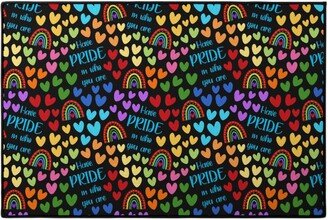 Door Mats: Have Pride In Who You Are - Black Door Mat, Multicolor