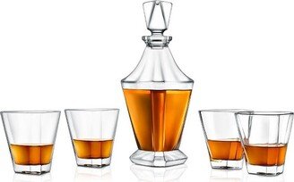 Home Bar Whiskey Decanter - Whiskey Glass Decanter Aerator Set with Whiskey Glasses, Elegant Decanter Design-AA