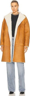 Abazela Shearling Coat in Brown