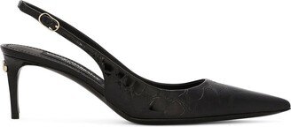 Crocodile-Embossed 60mm Slingback Pumps