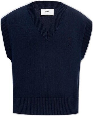 De Coeur Logo Embroidered Knitted Vest-AB