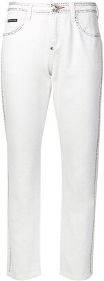 Crystal Embellished Slim-Fit Jeans