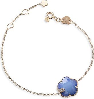 Petit Joli 18K Rose Gold & Multi-Gemstone Flower Charm Bracelet