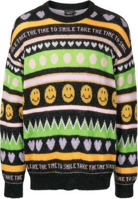 Graphic-Print Intarsia-Knit Jumper