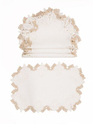 Anais Elegant Lace Embroidered Cutwork Placemats - Set of 4