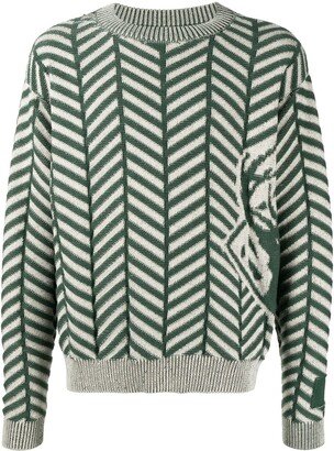 Chevron-Knit Cotton Jumper