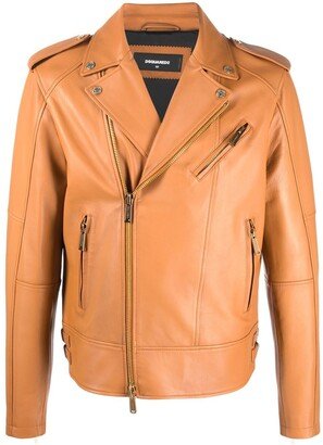 Fitted Leather Biker Jacket