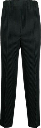 Plissé-Effect Tapered Trousers