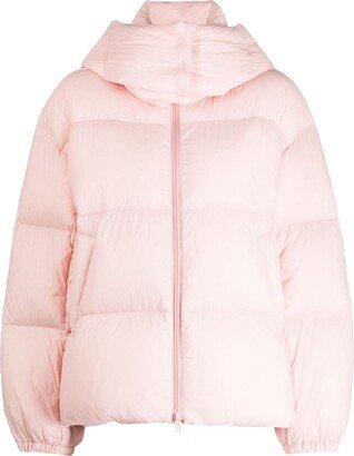 Zip-Up Hooded Puffer Jacket-AH