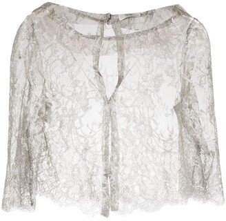 Fely Campo Floral-Lace Blouse