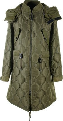 Long Green Kula Quilted Down Jacket