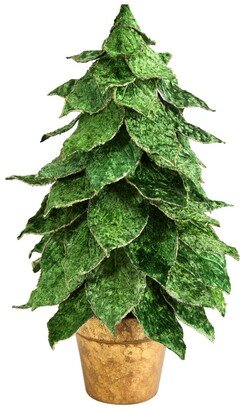 Mini Velvet Christmas Artificial Tree with Planter, 16