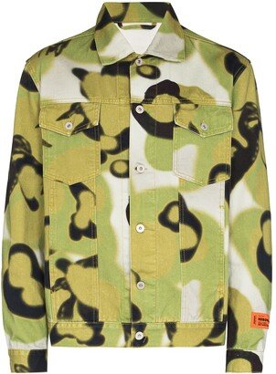 Camouflage-Print Denim Jacket-AA