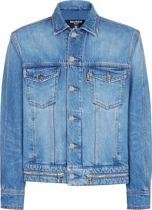 Zip-Detail Denim Jacket