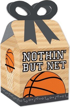 Big Dot Of Happiness Nothin' but Net - Basketball - Square Favor Gift Boxes - Party Bow Boxes - 12 Ct