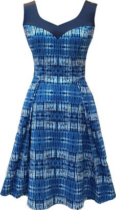 Mellaris Evie Cotton Dress In Blue Riva Print