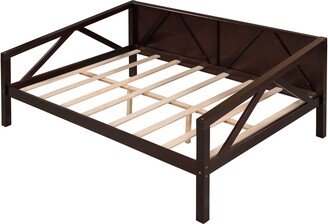 Full size Daybed, Wood Slat Support, Espresso / Grey / White