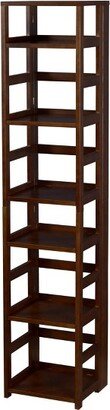 67 Cakewalk High Square Folding Bookcase Mocha Walnut - Regency