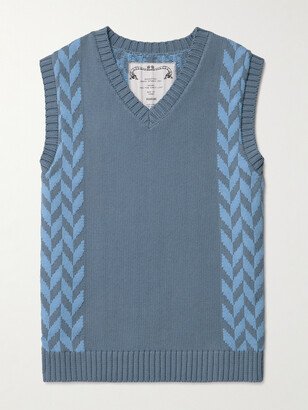 MANAAKI Manaia Slim-Fit Intarsia Cotton Sweater Vest-AA