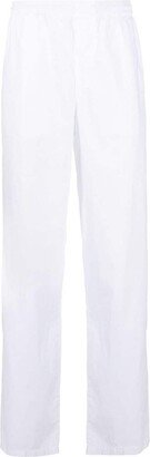 Elasticated-Waist Flared Trousers