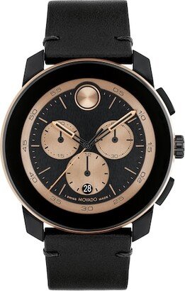Men's Movado Bold® Tr90 Black Strap Watch with Bronze-Tone Dial and Date Window (Model: 3601114)