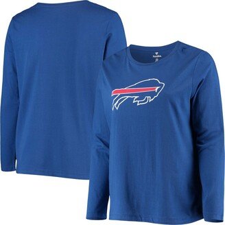 Women's Plus Size Royal Buffalo Bills Primary Logo Long Sleeve T-shirt