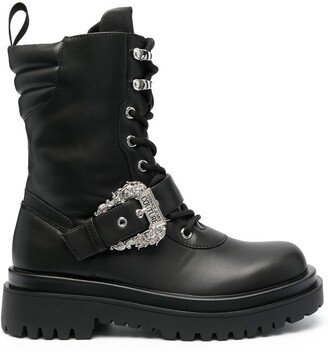 Drew baroque-buckle combat boots