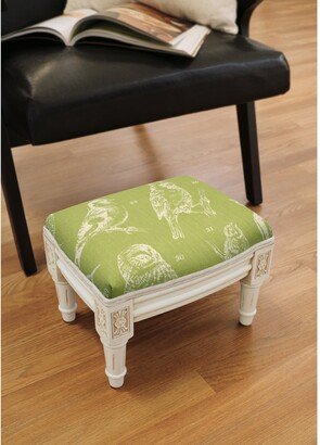 Chartreuse Bird Watch Footstool