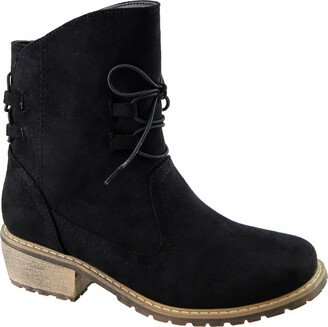 Beacon Vail Womens Suede Square Toe Combat & Lace-up Boots