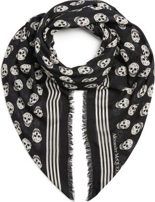 Classic Silk Blend Skull Scarf