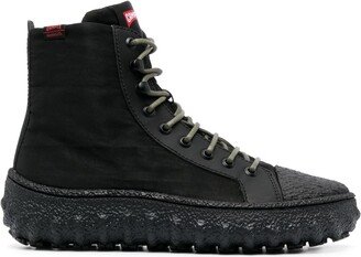 Logo-Patch Lace-Up Boots