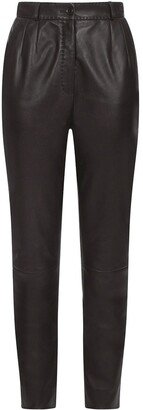 Dart-Detailing Leather Trousers