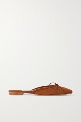 Ballerimu Bow-detailed Suede Mules - Brown