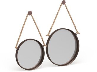 Studio 350 Brown Iron Industrial Wall Mirror