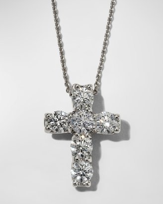 18 White Gold Diamond Cross Pendant Necklace, 1.06 TCW