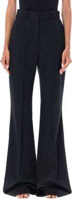 High Waist Lurex Striped Trousers